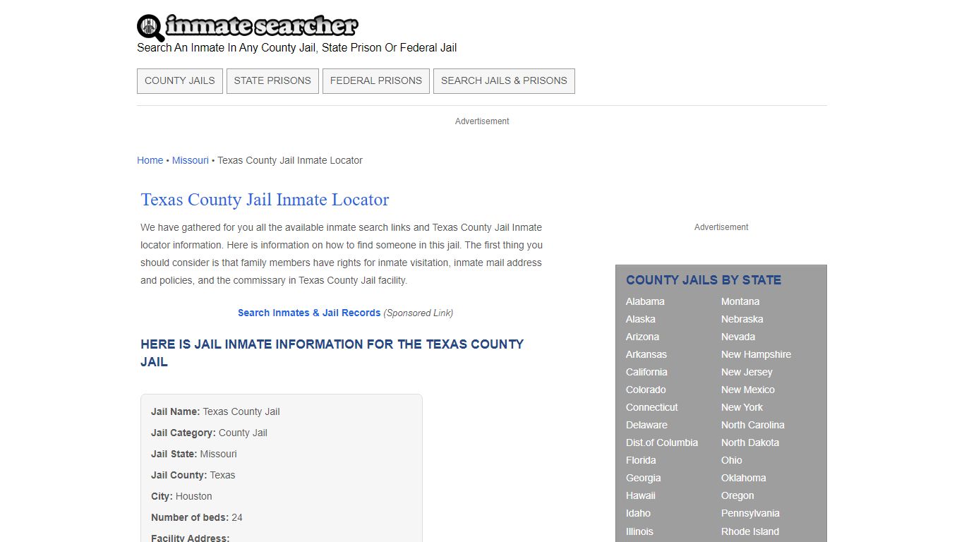 Texas County Jail Inmate Locator - Inmate Searcher